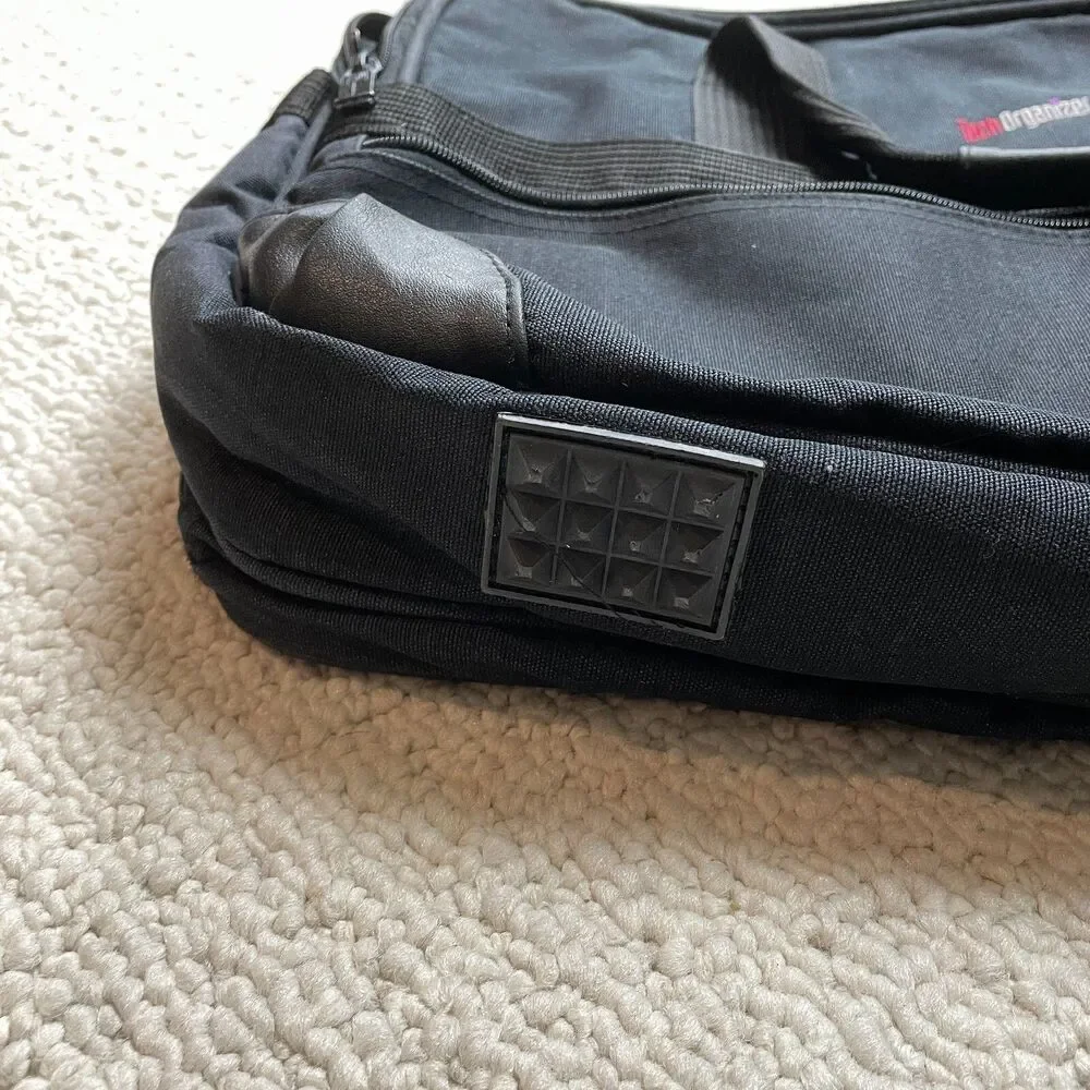 Tech Organizer Laptop Executive Messenger Travel Bag Expandable Zip Pockets